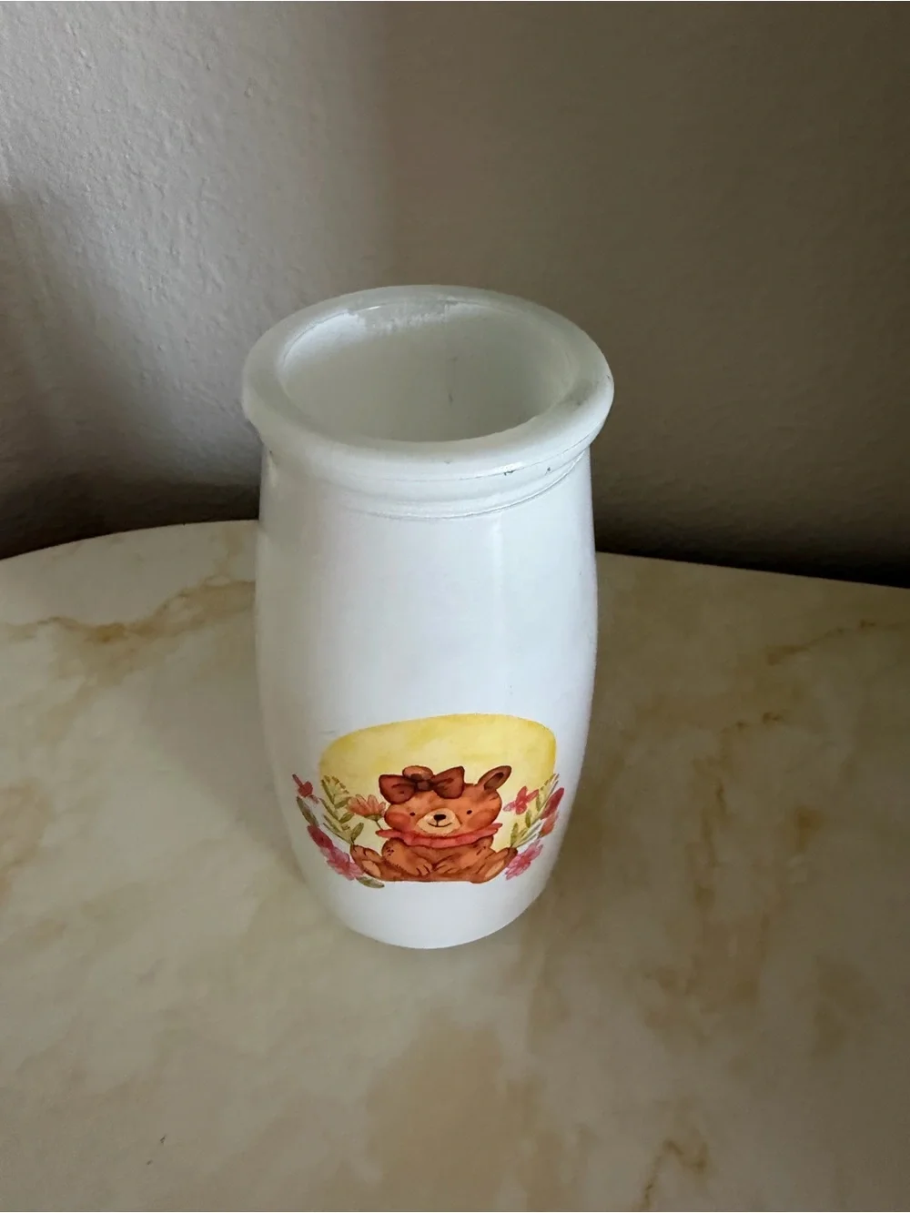 Oui Yogurt Glass Flower Vase - Like New Condition (Unbranded)